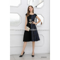 Wholesale Formal Prom Short Sleeve A Line Elegant Black Women Evening Dresses